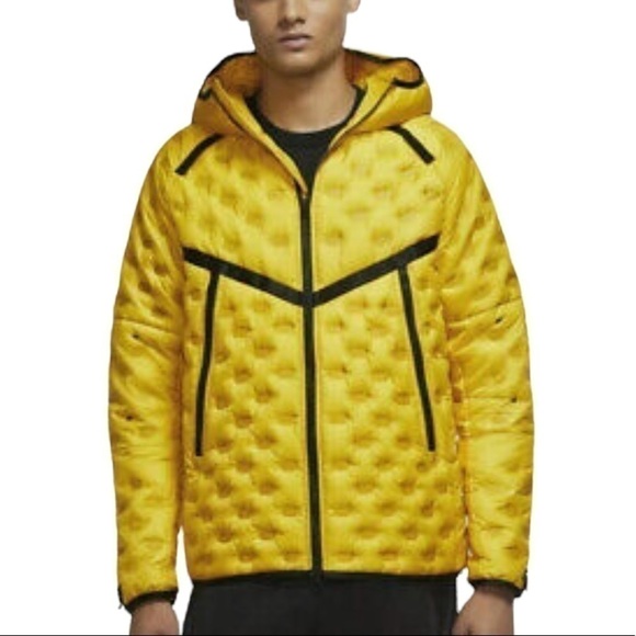 Nike Sportswear Yellow Tech Pack Goose Down Filled Puffer Hooded Jacket - Picture 2 of 16